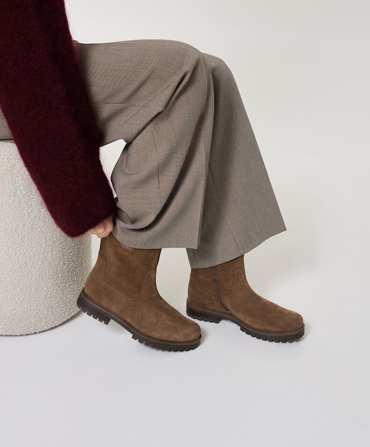 dames enkellaarzen bruin