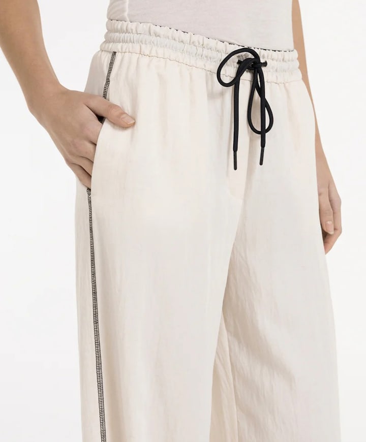 Woven wide leg - L32 dames broek ecru