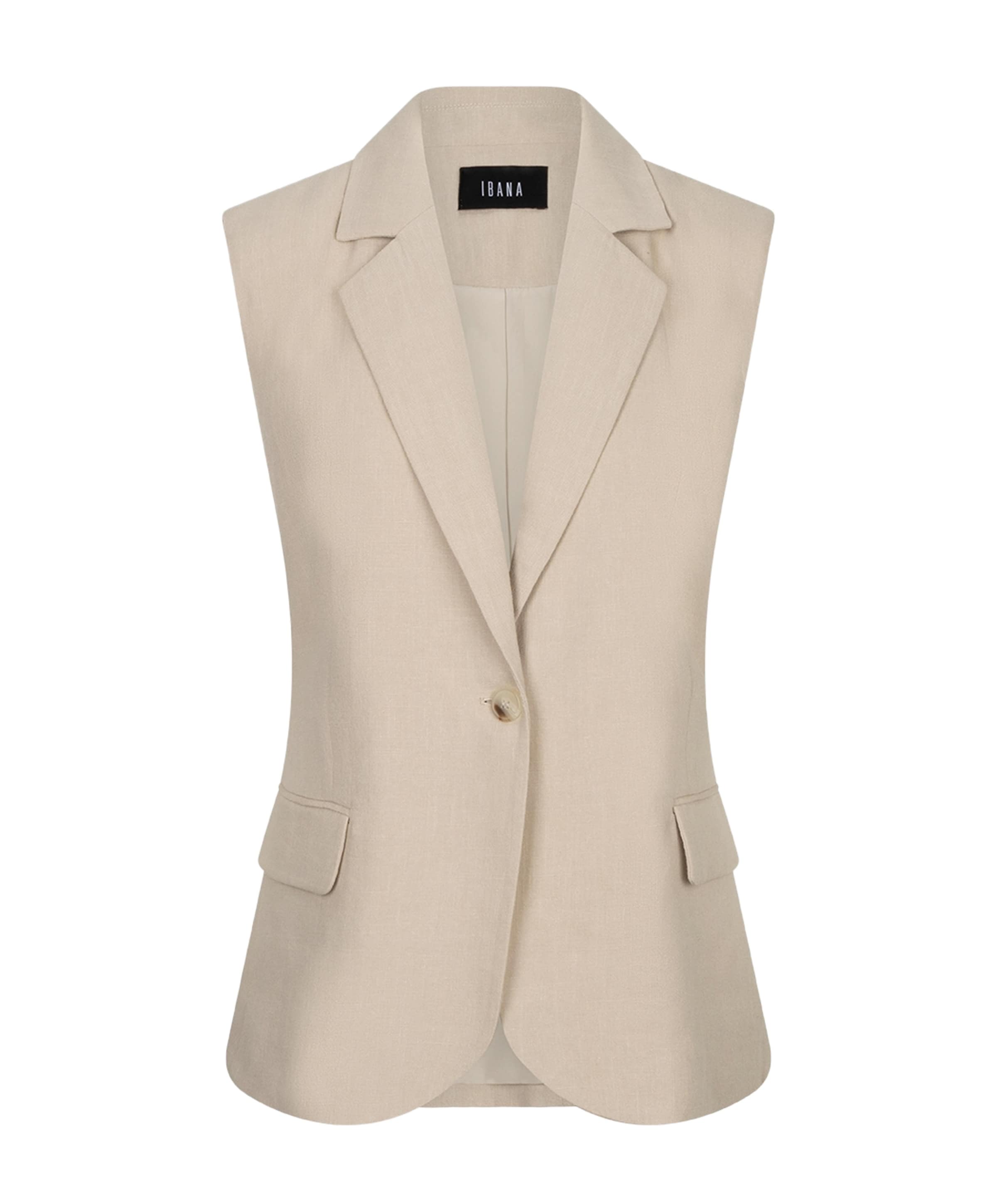 Dames gilet beige
