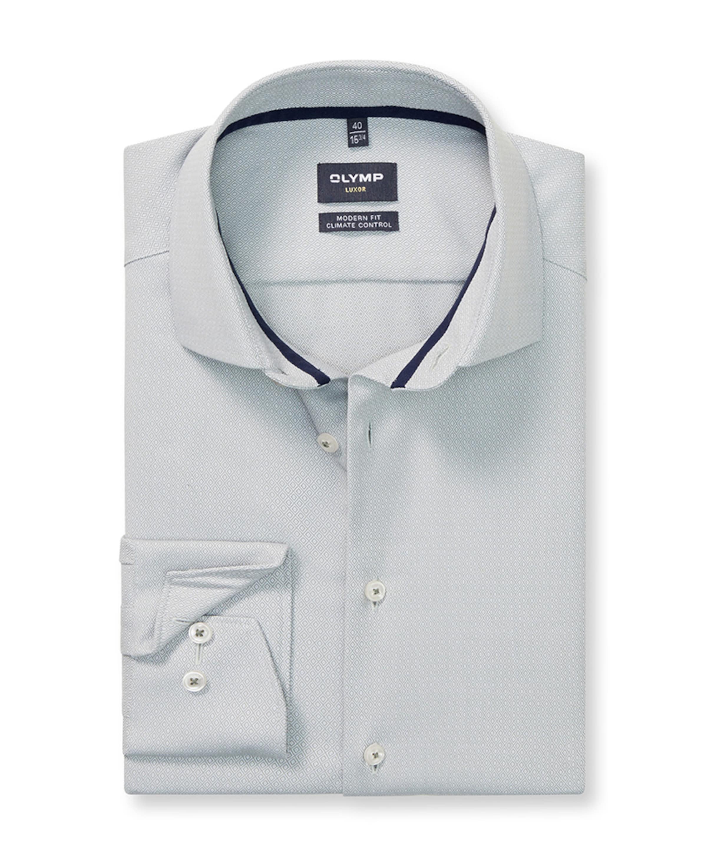 Heren overhemd lange mouw groen