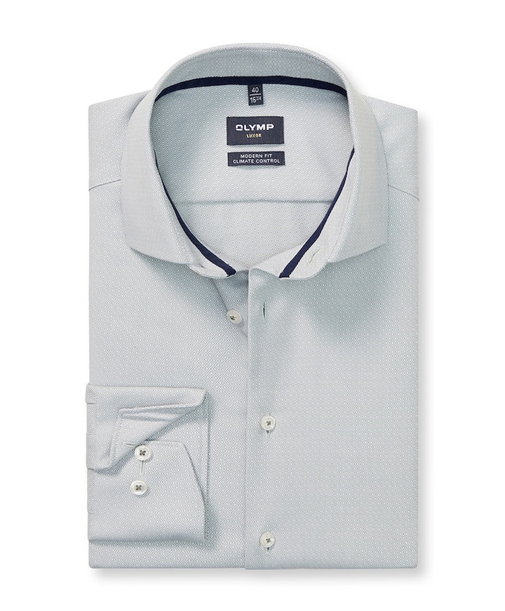 Heren overhemd lange mouw groen