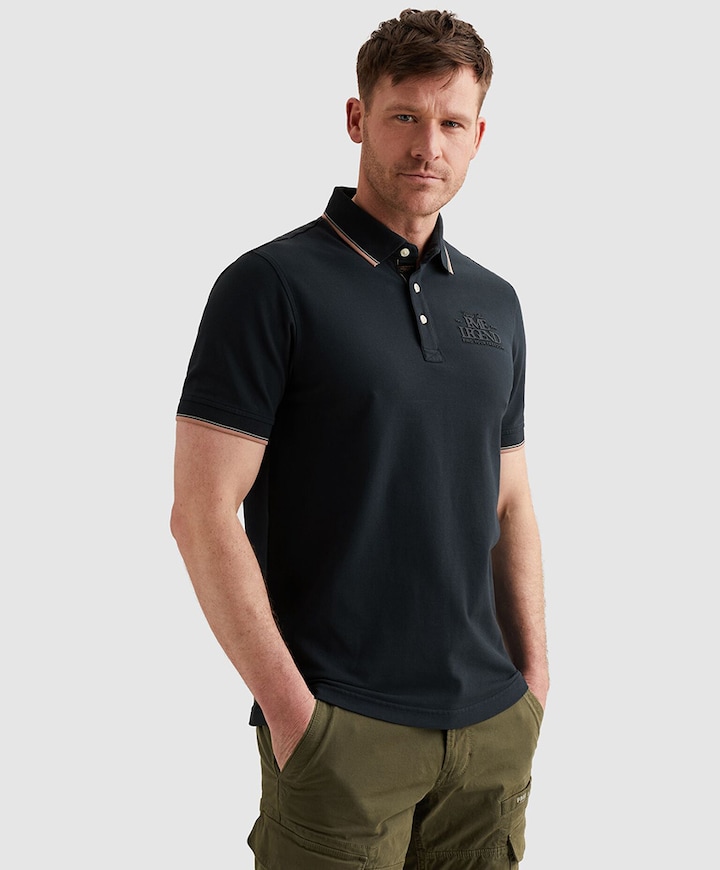 Heren polo blauw