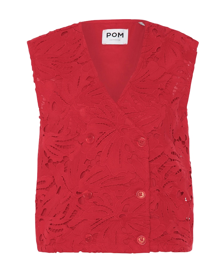 Dames gilet rood
