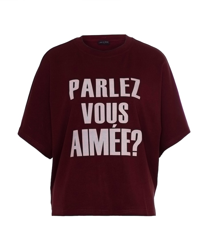 Dames T-shirt bordeaux