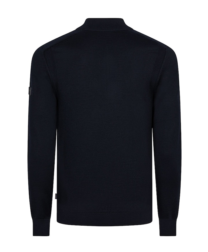 Heren trui met rits blauw