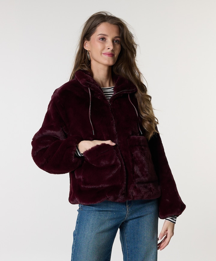 Dames jas bordeaux