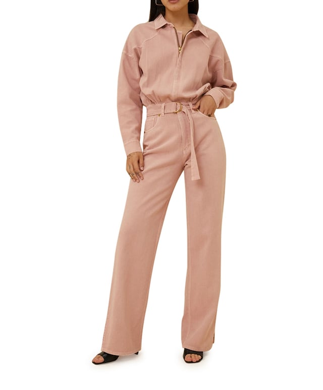 Mae twill suit jumpsuit roze