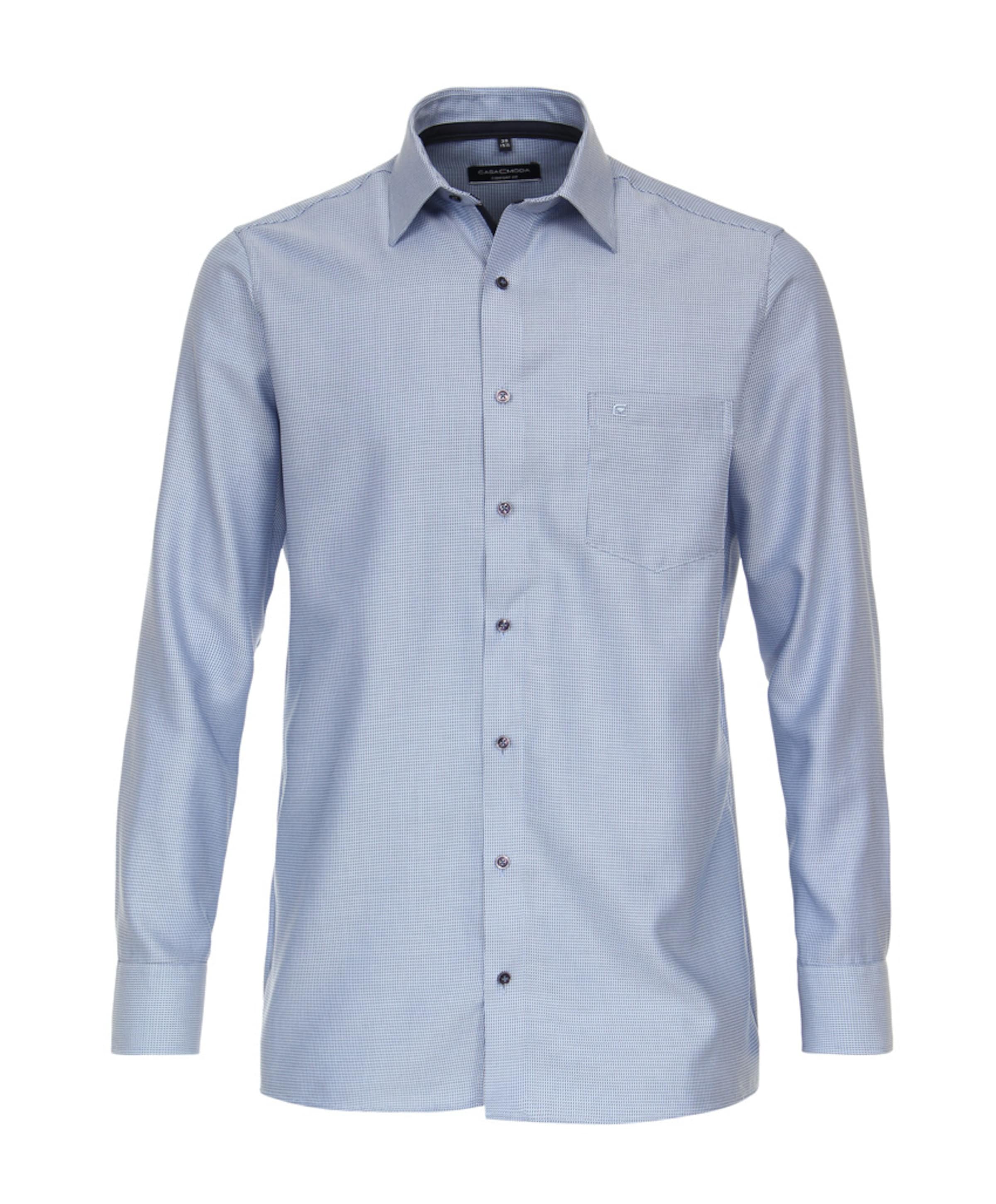 Heren overhemd lange mouw blauw