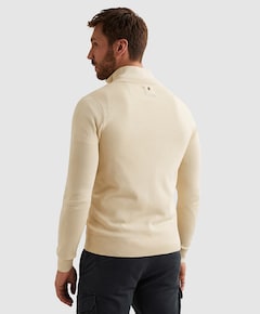 Heren trui met rits ecru