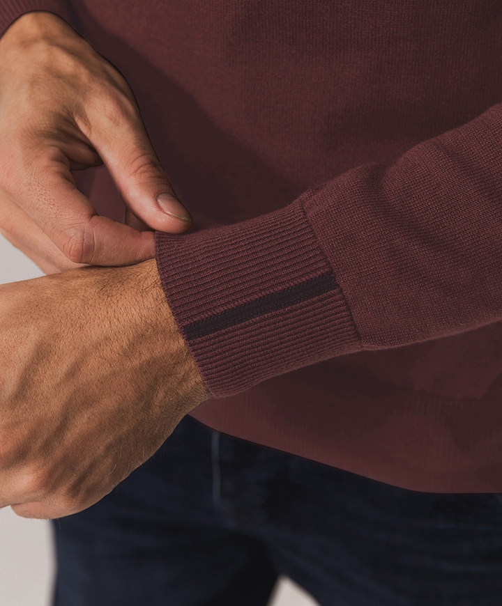 Trui met rits bordeaux