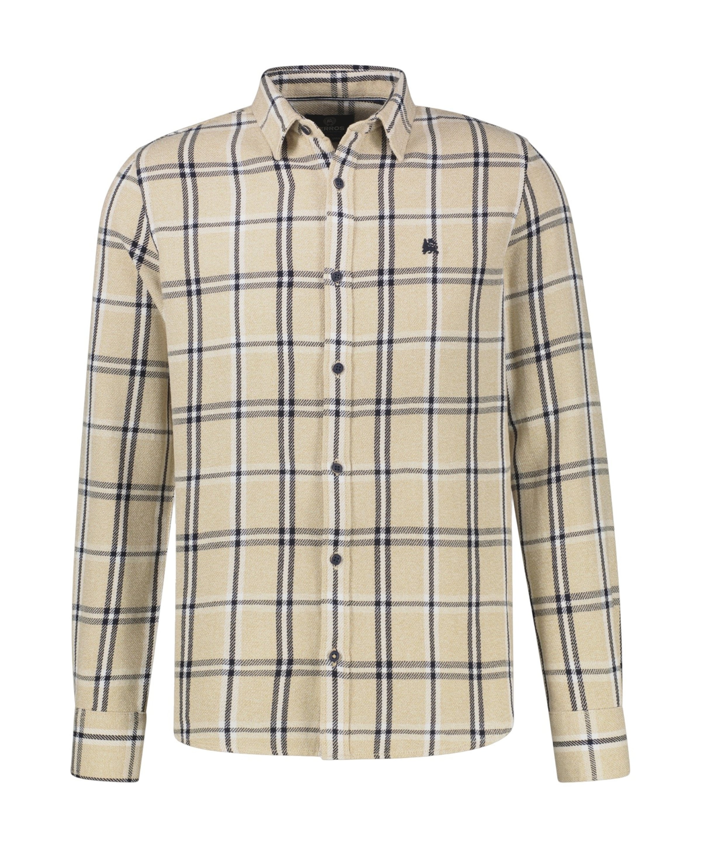 Heren overhemd lange mouw beige