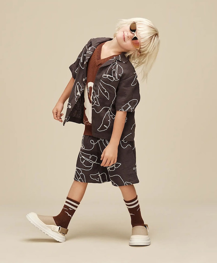 K GOLDENGLOW CANVAS CLOG meisjes instappers bruin