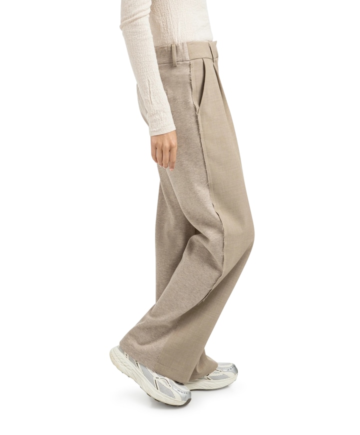 Woven wide leg  broek beige