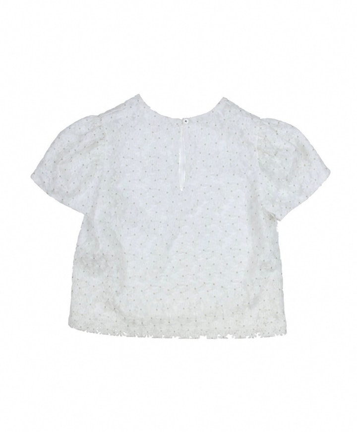 Blouse korte mouw ecru