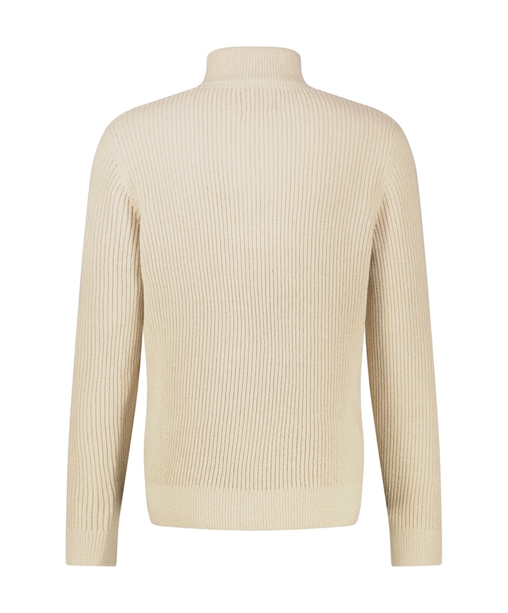 Heren trui met rits beige