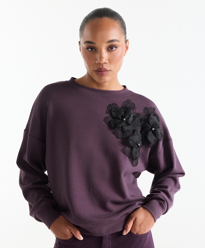 Dames sweater paars