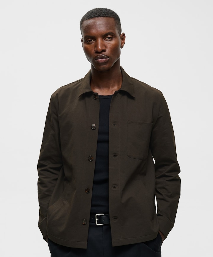 Heren overshirt bruin