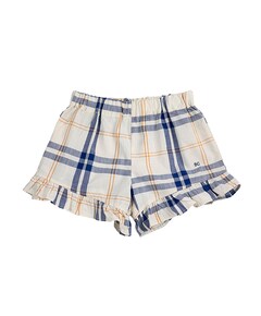 Fun Tartan ruffled woven shorts meisjes korte broek ecru