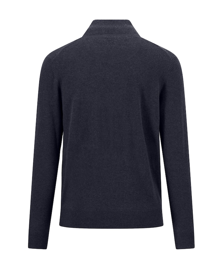 Heren trui met rits blauw