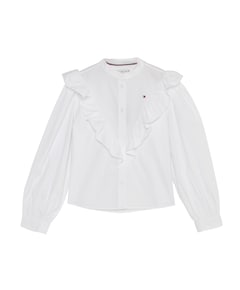 Meisjes blouse lange mouw wit