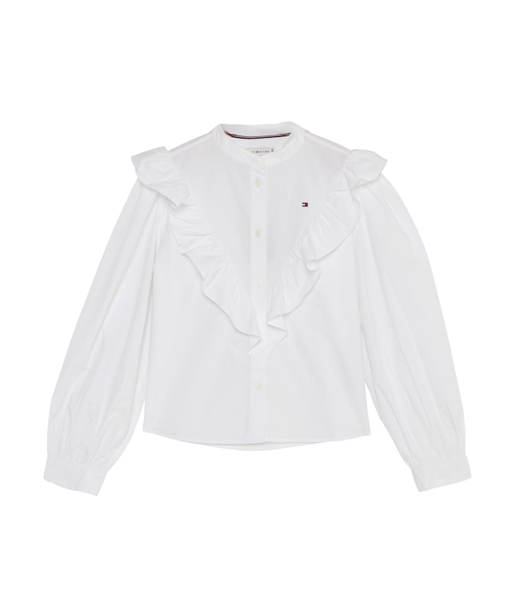 Meisjes blouse lange mouw wit