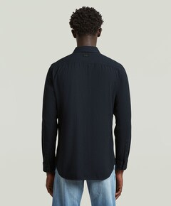 Heren overhemd lange mouw blauw