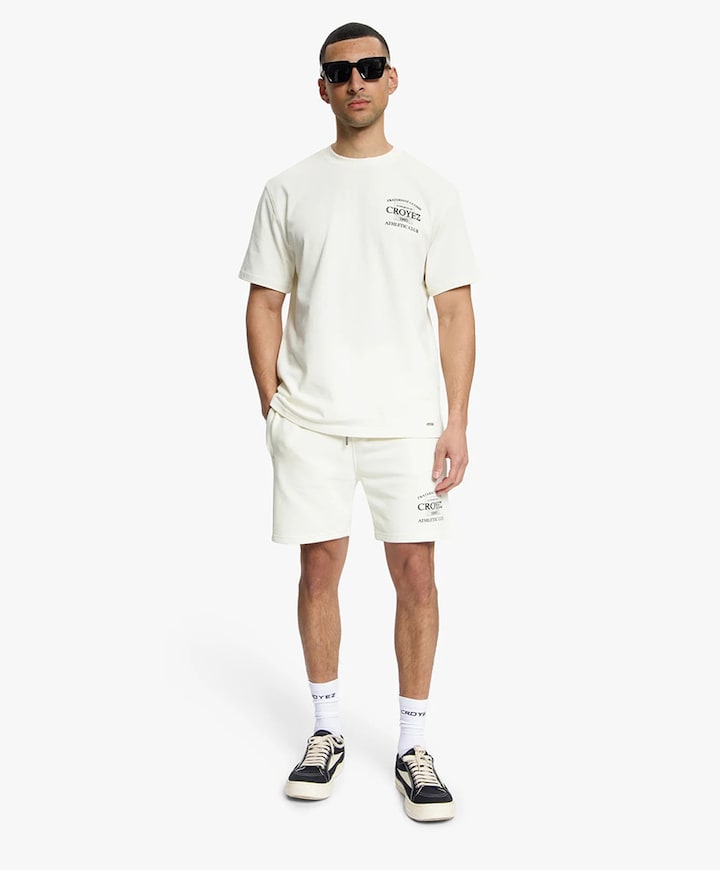 Croyez Overlay Fraternite Shorts heren korte broek ecru