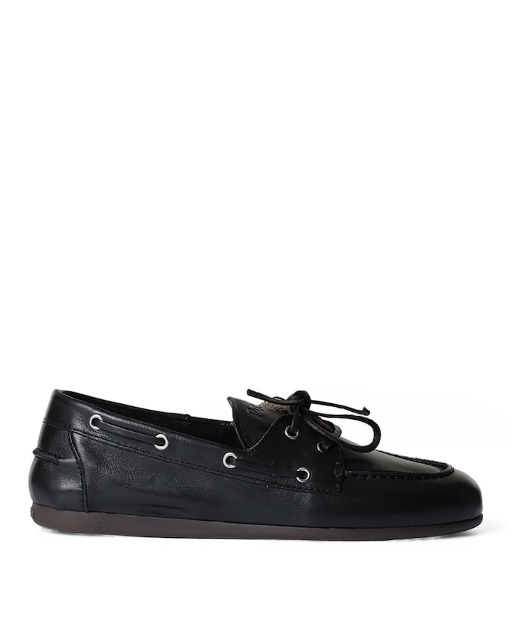 Boat loafer dames instappers zwart
