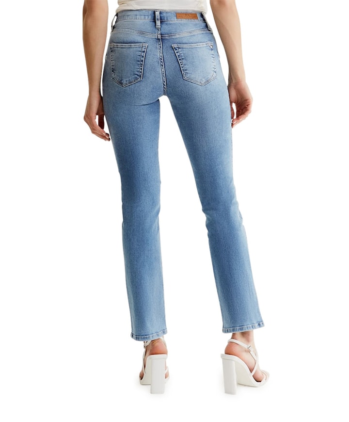 High waist straight dames jeans blauw