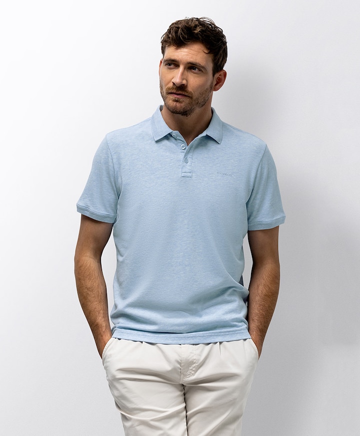 Heren polo blauw