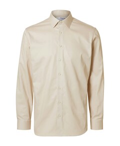 Overhemd lange mouw beige