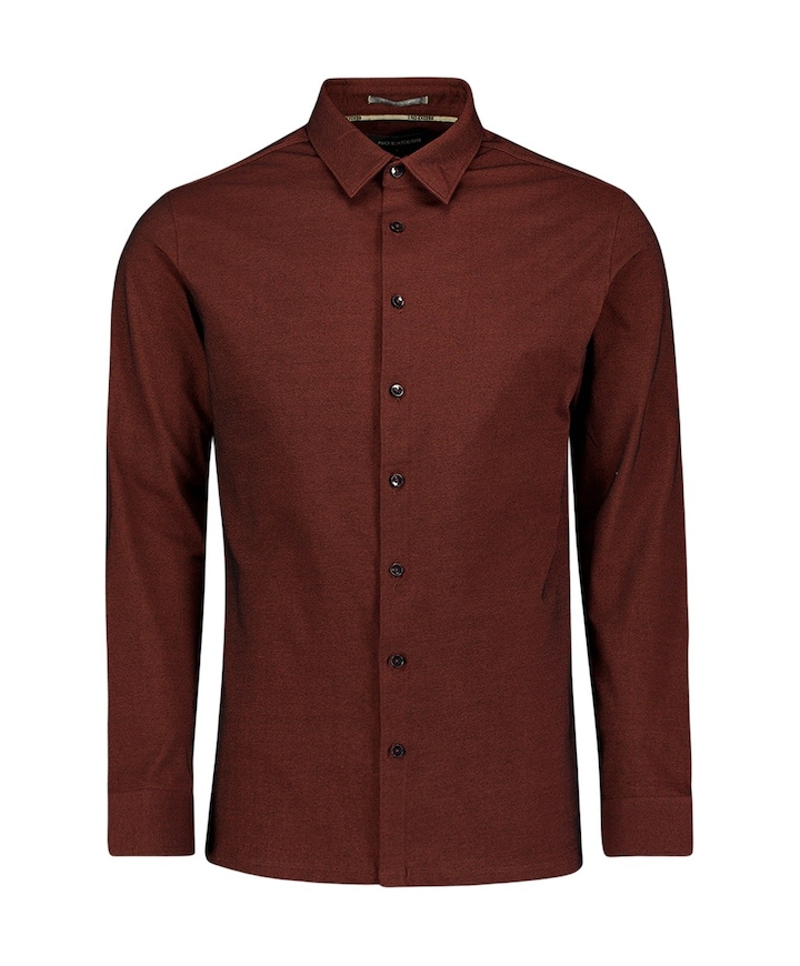 Heren overhemd lange mouw rood