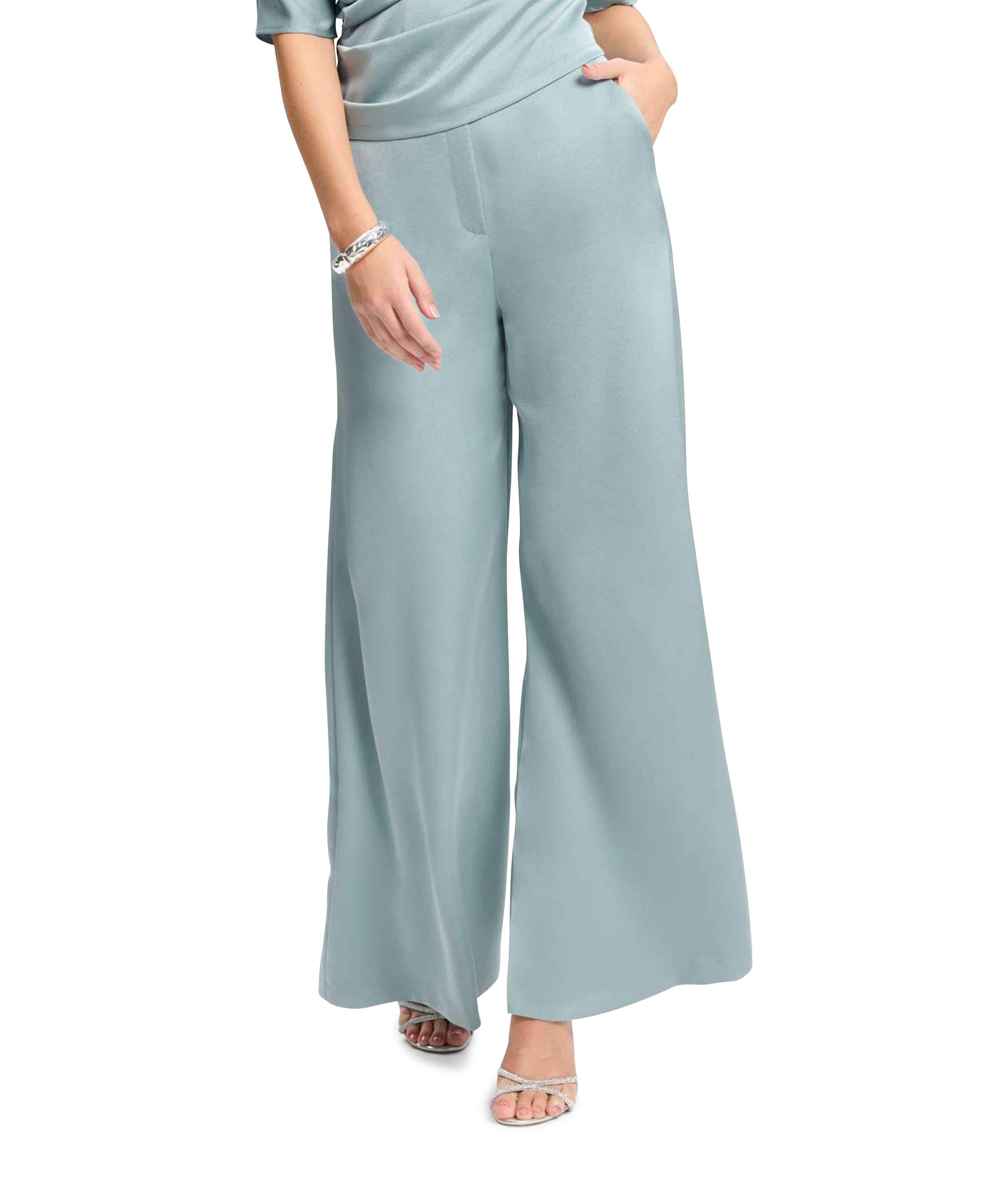Satinhose mit weitem Bein und franz dames pantalon blauw