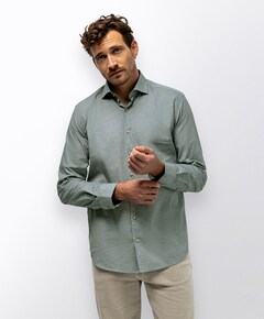 Heren overhemd lange mouw groen
