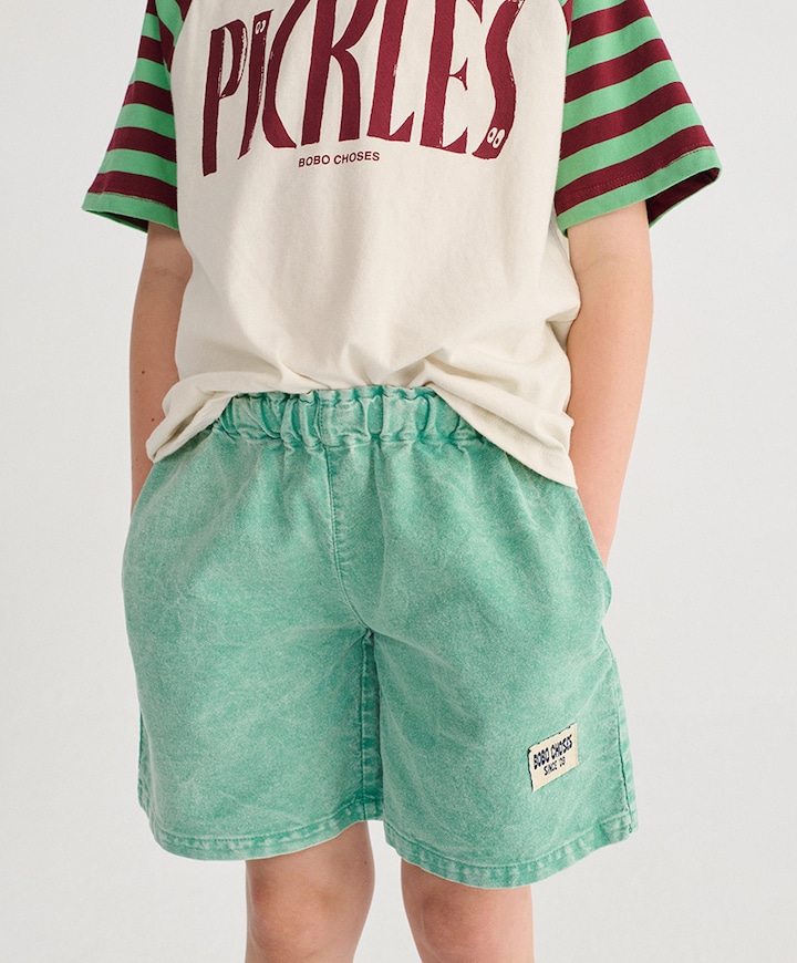 Woven bermuda jongens korte broek groen