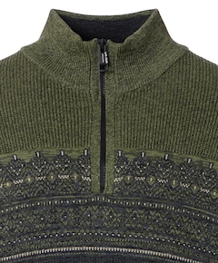 Heren trui met rits groen