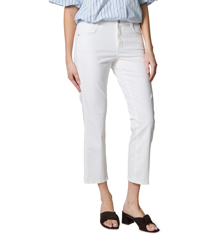 CICI CROP SLIT SPORTY dames jeans ecru