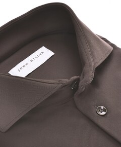 Heren overhemd lange mouw bruin