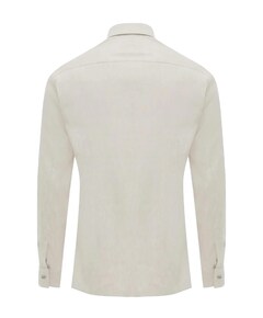 Heren overhemd lange mouw beige