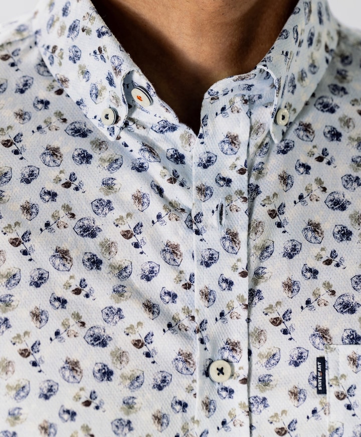 Heren overhemd lange mouw blauw