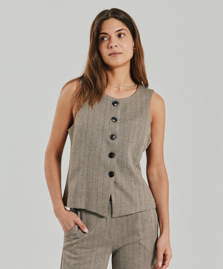 Dames gilet beige
