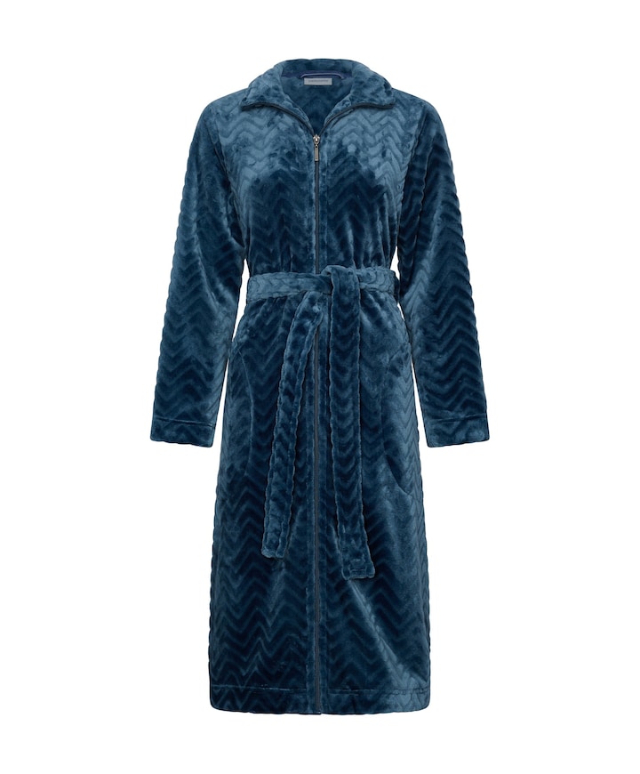 Dames ochtendjas blauw