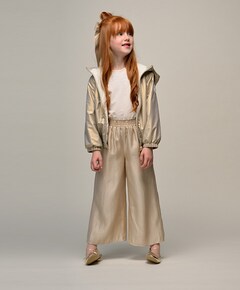 Dansant wide leg meisjes broek goud