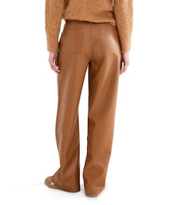 PU Pintuck dames broek bruin