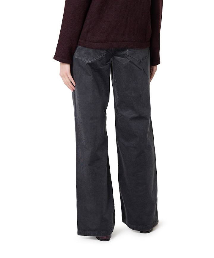 Claudette Shiny Cord broek grijs