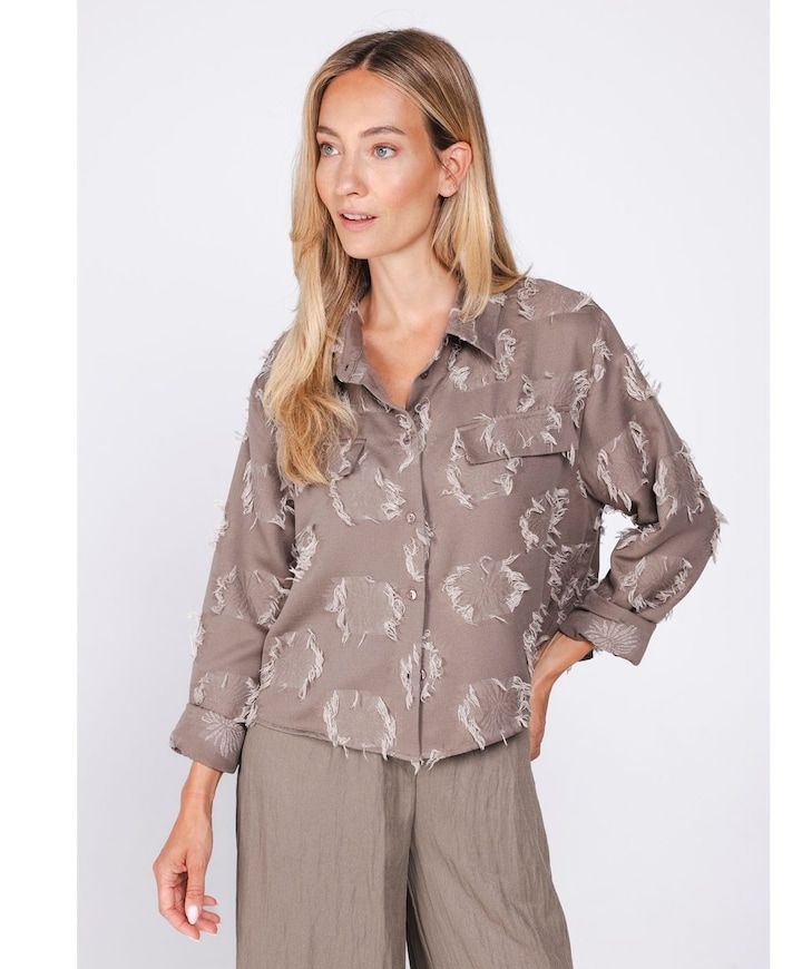 Dames blouse bruin