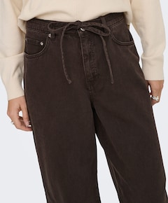 ONLGIANNA MW STRAIGHT DNM BROWN DNM dames jeans bruin
