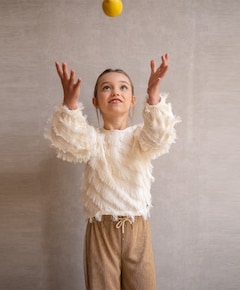 Meisjes blouse lange mouw ecru