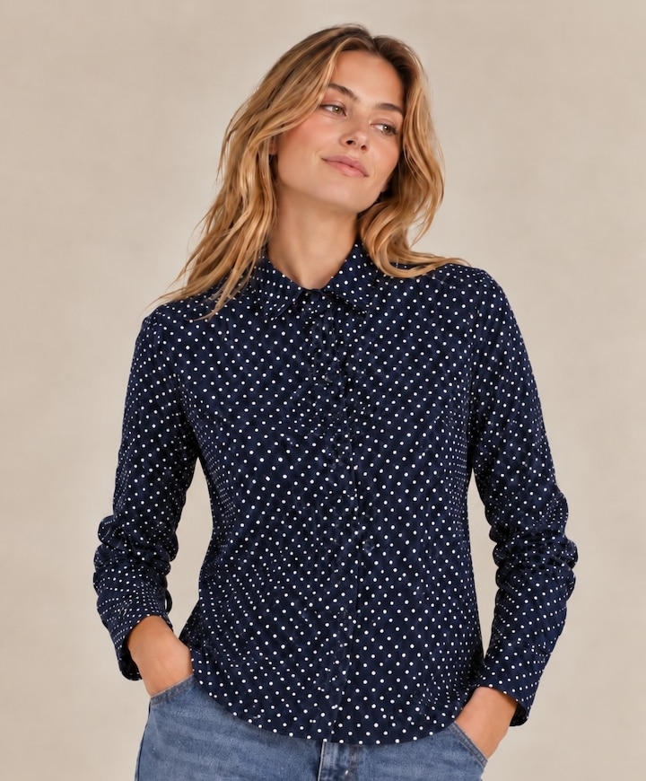 Dames polo blauw