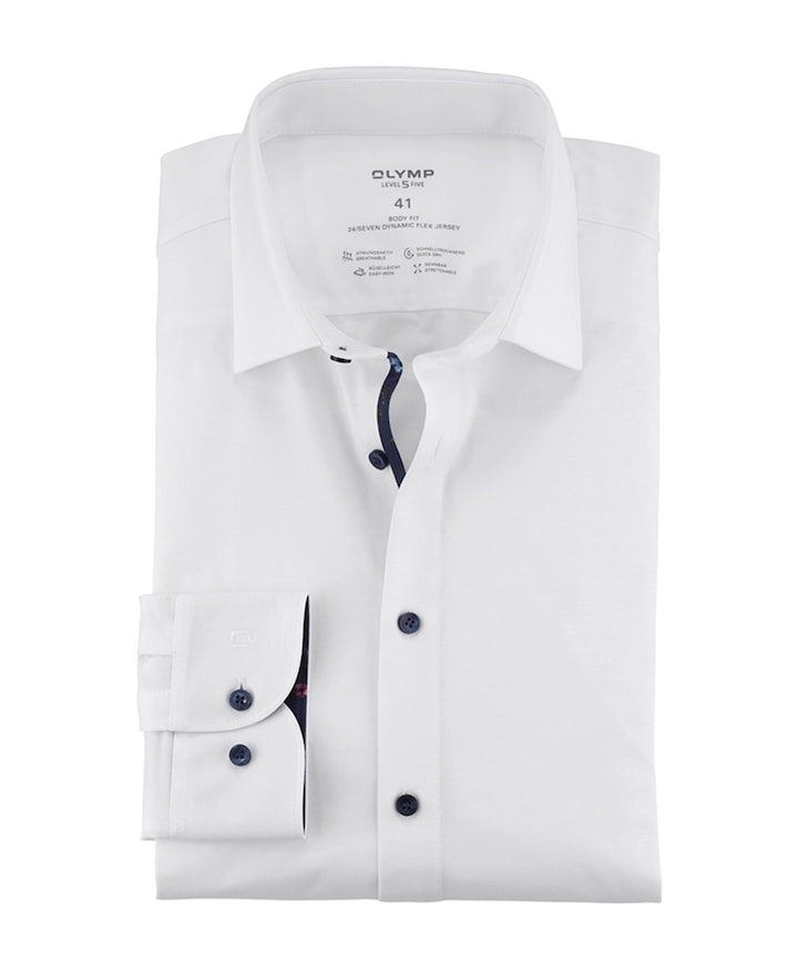 Heren overhemd lange mouw wit